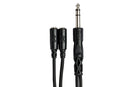 HOSA - Y Cable, 1/4 in TRS to Dual 3.5 mm TRSF