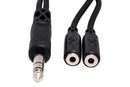 HOSA - Y Cable, 1/4 in TRS to Dual 3.5 mm TRSF