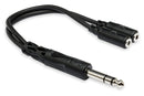 HOSA - Y Cable, 1/4 in TRS to Dual 3.5 mm TRSF