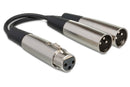 HOSA - Y Cable, XLR3F to Dual XLR3M, 18 in
