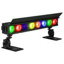 ADJ ElectraPix Bar 8, IP65 1/2 Meter Bar, Battery Powered, 8 x 20 Watt HEX LED Rgbaluv Individual Pixel Control, Backround RGB LEDs, Aria X2 Wireles, 20 Degree Diffusion Filter, L Track System