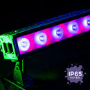 ADJ ElectraPix Bar 8, IP65 1/2 Meter Battery Powered Bar, 8 x 20 Watt HEX LED, RGBAL+UV, Individual Pixel Control, Background RGB LEDs, Aria X2 Wireless, 20 Degree Diffusion Filter, L Track System