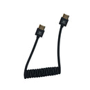 Blackhawk Full HDMI Cable, Coiled 12 inch to 24 inch, High-Speed HDMI Type-A Male to Male, 4K 60hz and 3D, Nylon Braided, Black