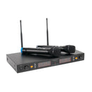 American Audio WM219, 2 Channel Handheld UHF Wireless Microphones, Receiver with Individual Frequency Search and Volume Control, 2 XLR Outputs and One 1/4 Inch Mixed Output