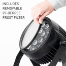ADJ Encore LP18IP, IP65 Rated Quad Par with 4 in 1 Rgbl LEDs, 18 x 20 Watt, Tunable White, High CRI, PowerCon True 1 In/Out Connectors, DMX IP Rated 5 Pin DMX 10 Degree Beam Angle, Included 25 Degree Lens Filter