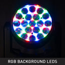 ADJ Vizi Pix Z19, Moving Head Wash Fixture, 19 x 30 Watt Rgbl Full Pixel Control, RGB Background with Full Pixel Control, RGB Outter Ring, Aria X2