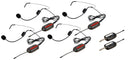 VocoPro COMMANDER-PLAY-4 - 4 UHF Wireless Headset Mics with Receivers