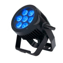 ADJ 7P Hex IP, Outdoor IP65 Rated HEX Par with 6 in 1 Hex LEDs, 7 x 12 Watt RGBAW+UV, Outdoor PowerCon True1 In/Out, IP Rated 3 Pin DMX, Rubber Covers, Linkable, 30 Degree Beam Angle