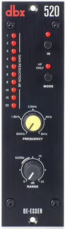 dbx 520, 500 Series De-Esser Module with 800Hz to 8kHz Frequency Control and Expanded-Scale Gain Reduction Metering