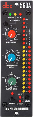 dbx 560A, 500 Series Compressor Module with OverEasy and Hard-Knee Compression, True RMS Detection and Infinity+ Negative Ratios