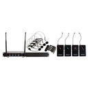 VocoPro DIGITAL-QUAD-B-500, Four Channel UHF Wireless Mic System with Headset and Lapel Mics