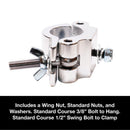 ADJ Pro-Clamp, 360 Deg Wrap-around Tube Truss Clamp. Heavy Duty. Fits Up to 2 Inch Truss or Pipe