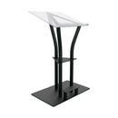 Global Truss DT-Ergo-Lectern-BLK, Ergonomic Aluminum Lectern with Acrylic Top, Black