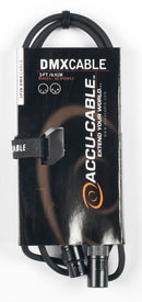 Accu-Cable AC3PDMX3, 3 ft 3-Pin DMX Cable