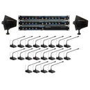 VocoPro Fin-Conference-20 - 20-User Long Range Digital Wireless Microphone Package with Conference Microphones and Active Antenna Distribution System