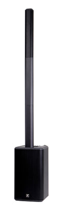 EXM MOBILE Tower -  battery-powered PA system. 4 3" midrange drivers, 10" subwoofer base, 3 channel mixer. 10 Hours of Battery Life.