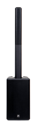 EXM MOBILE Tower -  battery-powered PA system. 4 3" midrange drivers, 10" subwoofer base, 3 channel mixer. 10 Hours of Battery Life.