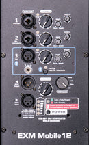 Excursion MOBILE 12" - a battery powered compact powered speaker. Featuring 1 X 12"woofer and a 1" compression driver, 3 channel mixer, LINK functionality, and 5.5 hours of battery life at full power!