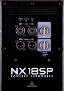 NX 18” Powered Subwoofer 18" Woofer with 3" Voice Coil. 1200 watts program (2400 watts peak)