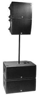 Paraline 2x 12” Powered Subwoofer 2800 watts peak – powered – compact stackable active subwoofer -- 2 x 12” front loaded woofers, with casters.