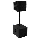 Paraline Compact Line Array Powered top box, with 2 x 6” neodymium LF Drivers, 1x1" Exit Neodymium HF Driver, with Tom Danley's patented Paraline lens and Synergy Horn Technologies. 850W Peak (600 W Program) with DSP, Array Hardware, XLR in and out, Locking powerCON® connectors, IP54 Rated for Outdoor Use. Max SPL 134 dB, Polypropylene enclosure.