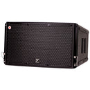 Paraline Compact Line Array Powered top box, with 2 x 8” neodymium LF Drivers, 2x1" Exit Neodymium HF Driver, with Tom Danley's patented Paraline lens and Synergy Horn Technologies. 1400 W Peak (1200 W Program) with DSP, Array Hardware, XLR in and out, Locking powerCON® connectors, IP54 Rated for outdoor use. Max SPL 140 dB, Polypropylene enclosure.