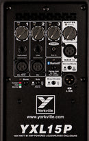 YXL 15” Powered Loudspeaker 1000 Watts peak (500 Watts program) 15” Woofer & 1” HF driver on 90°x60° horn – FOH/Monitor combo Polypropylene cabinet, Integrated 3 channel mixer with 1/4", XLR and 1/8" inputs, Bluetooth