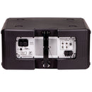 Paraline Compact Line Array Powered top box, with 2 x 8” neodymium LF Drivers, 2x1" Exit Neodymium HF Driver, with Tom Danley's patented Paraline lens and Synergy Horn Technologies. 1400 W Peak (1200 W Program) with DSP, Array Hardware, XLR in and out, Locking powerCON® connectors, IP54 Rated for outdoor use. Max SPL 140 dB, Polypropylene enclosure.