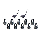 VocoPro SILENT-DISCO-PRO-210 - Professional Long-Range Silent Disco/ Event package with Two Transmitters and Ten Headphone Receivers