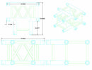 Global Truss SQ-4129 BLK/MTE, F34 3-Way T-Junction, Black Matte