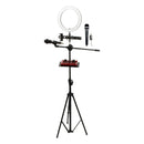 VocoPro Streamer-Live-Wireless - USB Audio Interface, Boom Stand, and LED Ring Light with Wireless Mic and Condenser Mic