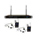 VocoPro UDX-DUAL-BODYPACK - Professional Digital UHF PLL Wireless Mic System with Two Headset Mics and Bodypack Transmitters