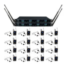 VocoPro UDX-PLAY-16, Professional Digital UHF PLL Wireless Mic System with Sixteen Headset Vocal Microphones