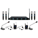 VocoPro UDX-WORSHIP - 8-User Digital PLL Combo Wireless Mic System with Handheld, Headset, and Podium Mics