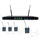 VocoPro UTD-QUAD-PLAY, Quad True-Diversity Professional Digital Wireless PLL Microphone System with Four Bodypack/Headset Microphones