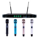 VocoPro UTD-QUAD-VIVID - Quad True-Diversity Professional Digital Wireless PLL Microphone System with Four Colored Handheld Microphones